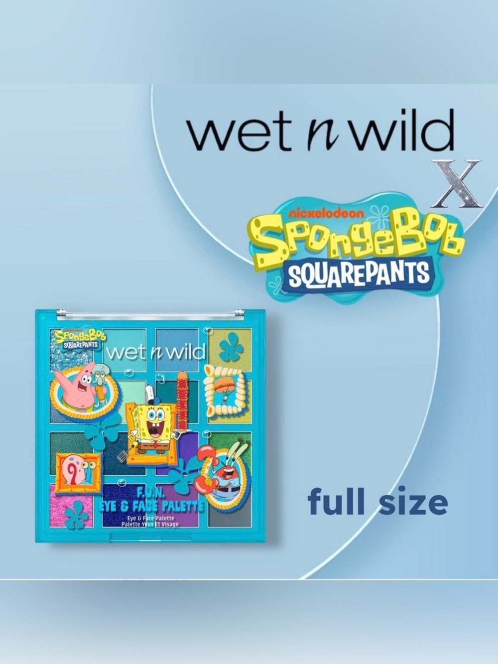 🇺🇸🆕📦NIB WET N WILD x SPONGEBOB | F.U.N. EYE & FACE PALETTE - blue tones